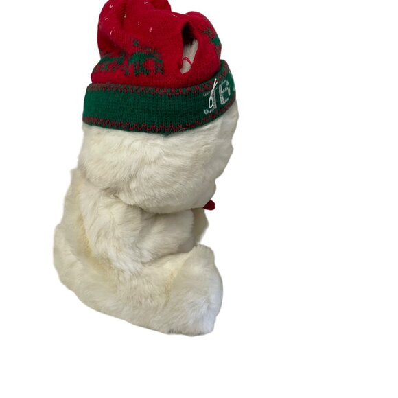 Santa Clause With Red Jacket Faux Glasses Carrying a Tree Wood Body Shoes On Pla - Picture 10 of 13